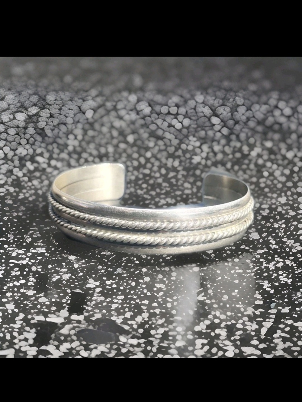 Vintage Sterling Twisted Rope Cuff Bracelet